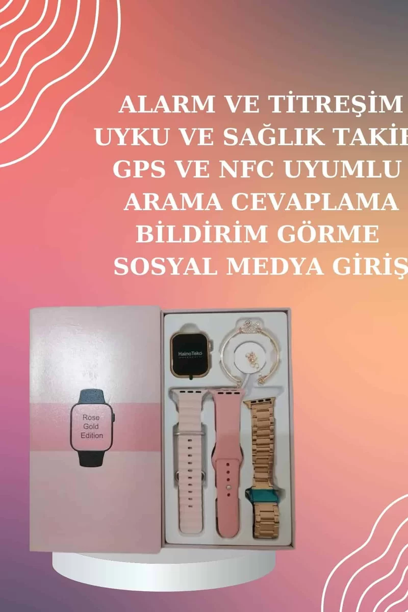 Yeni Nesil Pembe Dokunmatik Ekran Akıllı Saat ve Oyuncu Kulaklığı Kablosuz Bluetooth Kulaklık 4 Yeni Nesil Pembe Dokunmatik Ekran Akıllı Saat ve Oyuncu Kulaklığı Kablosuz Bluetooth Kulaklık - Görsel 4