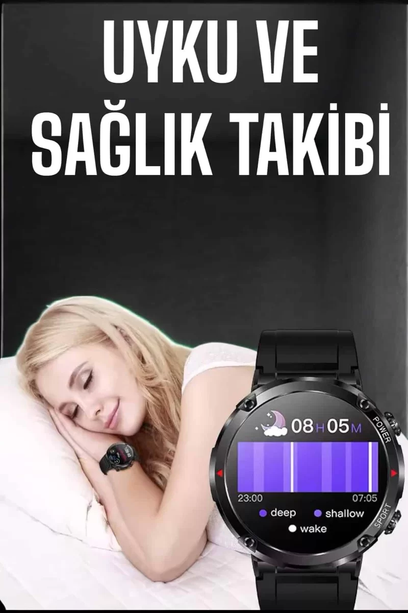 Akıllı Saat Yeni Nesil Bluetooth Bağlantılı Uyku ve Sağlık Takibi NFC ve GPS 3 Akıllı Saat Yeni Nesil Bluetooth Bağlantılı Uyku ve Sağlık Takibi NFC ve GPS - Görsel 3