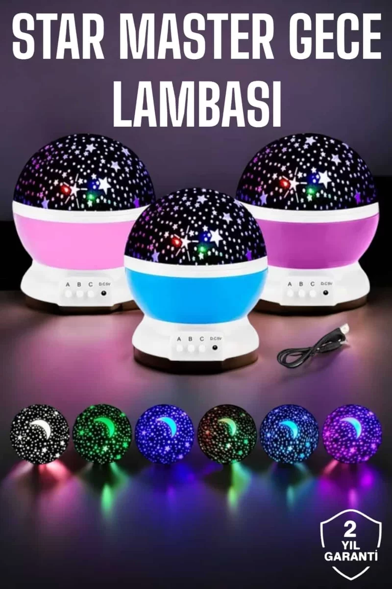 Mavi ve Mor Işıklı Projeksiyon Lambası 1 Mavi ve Mor Işıklı Projeksiyon Lambası
