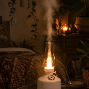LED Işıklı Vintage Hava Nemlendirici Aromaterapi Difüzörü USB Şarjlı
