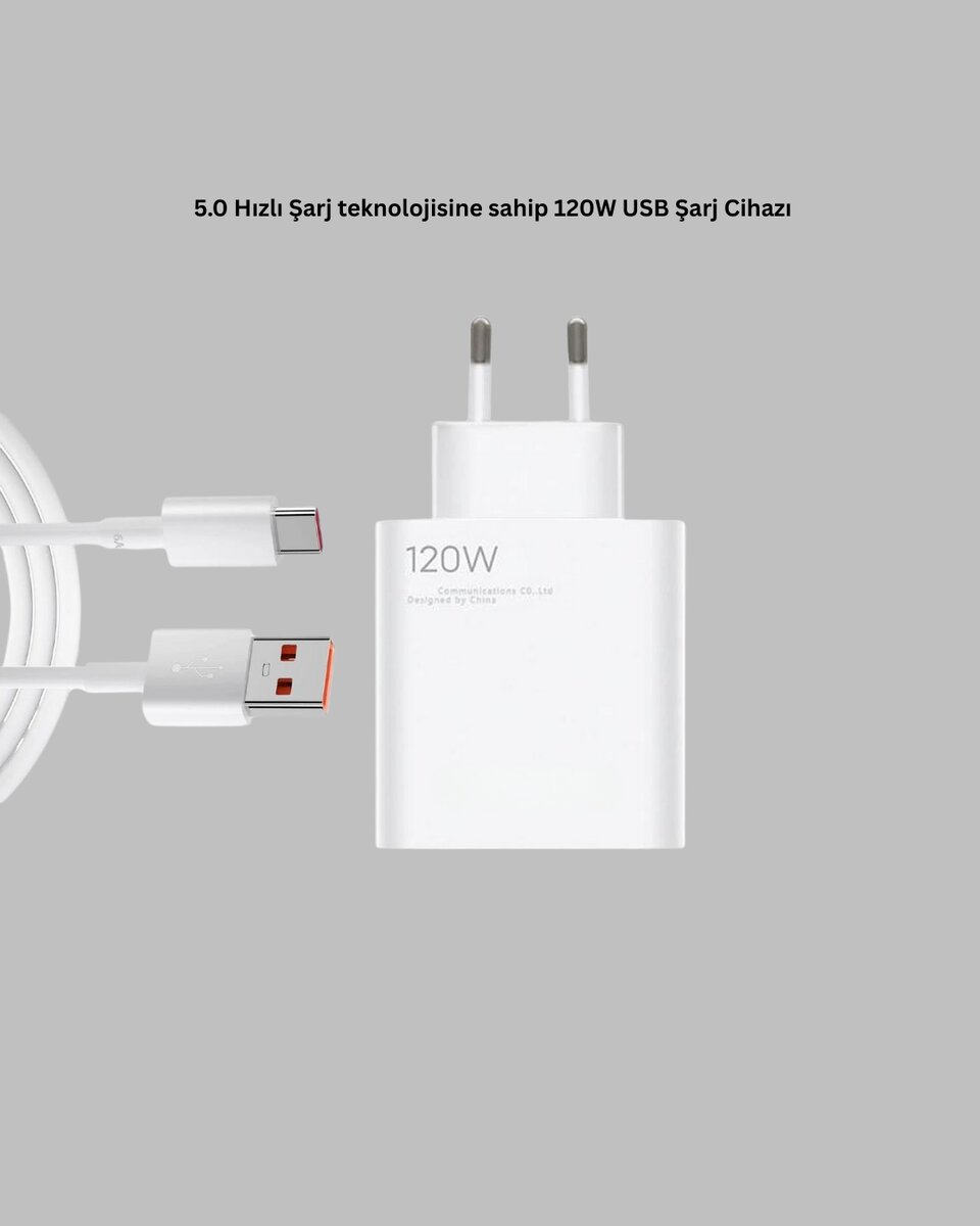 120 Watt Type C Şarj Başlığı Poco X3 X4 X5 Pro Uyumlu 3 120 Watt Type C Şarj Başlığı Poco X3 X4 X5 Pro Uyumlu - Görsel 3