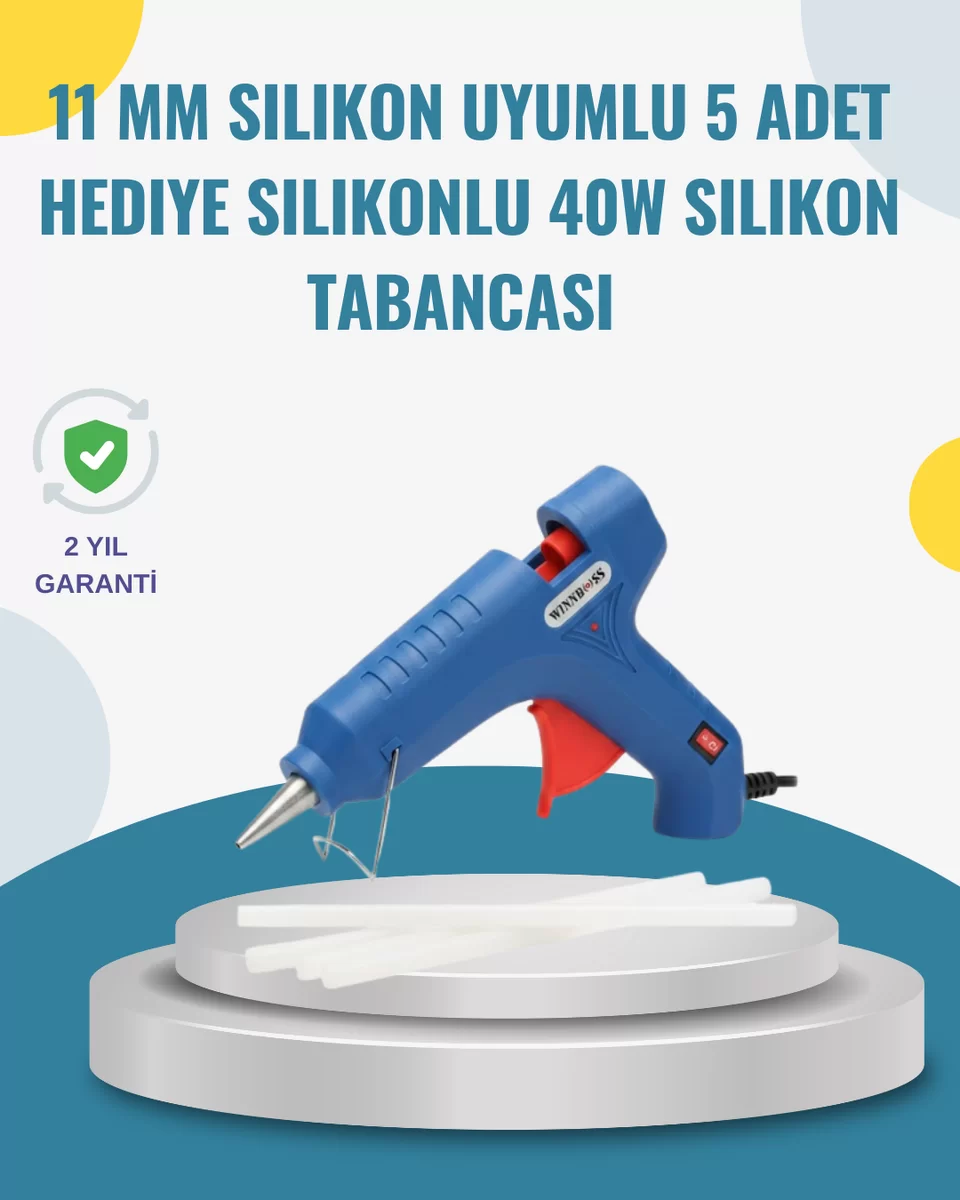 5 Silikon Hediyeli 40W Sıcak Silikon Tabancası Pratik Güçlü Kullanım 1 5 Silikon Hediyeli 40W Sıcak Silikon Tabancası Pratik Güçlü Kullanım