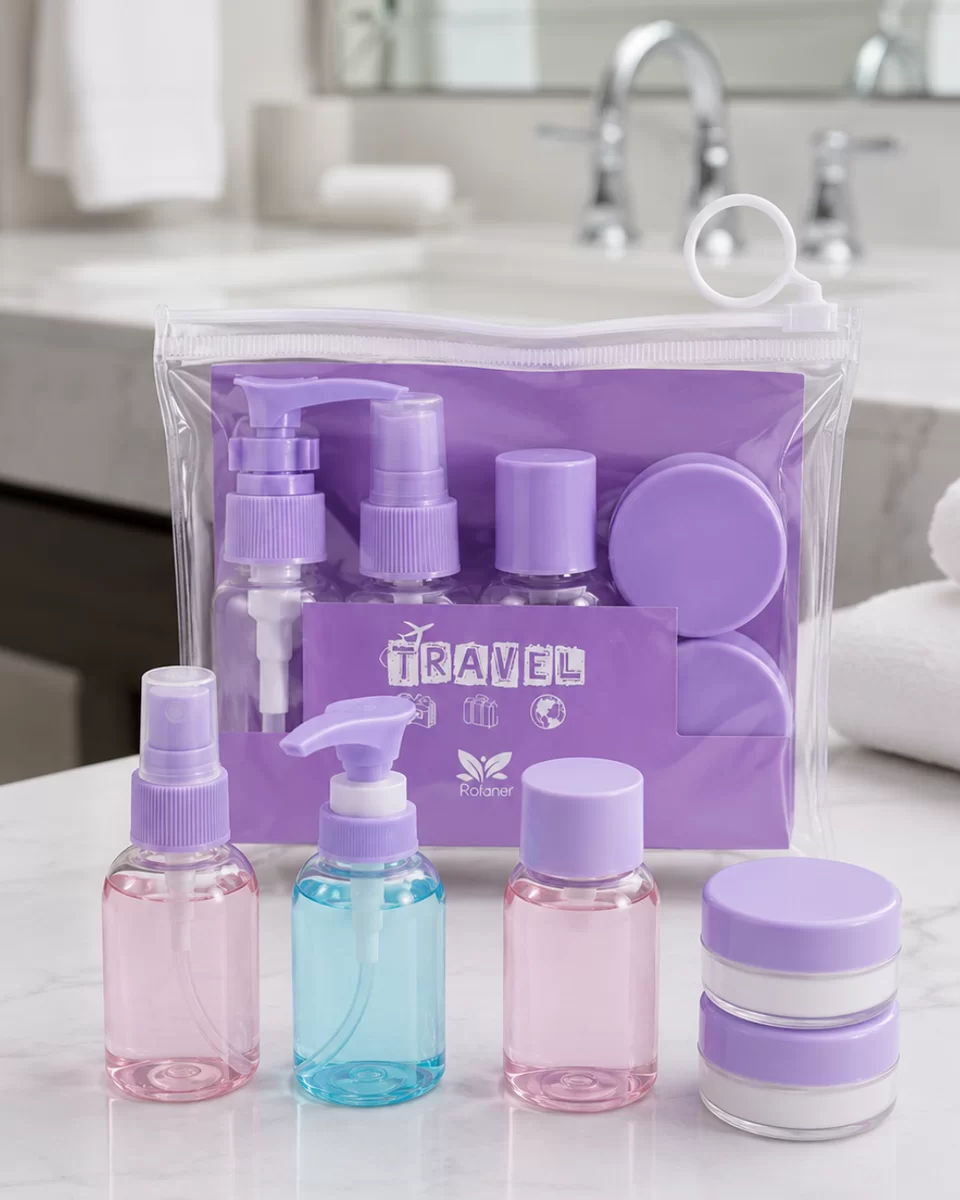 Şeffaf Seyahat Dolum Şişesi Seti 5 Parça Kozmetik Organizer 1 Şeffaf Seyahat Dolum Şişesi Seti 5 Parça Kozmetik Organizer