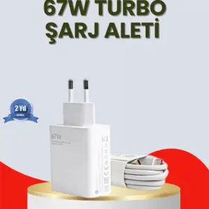 67 Watt Ultra Hızlı Şarj Adaptörü  Redmi 9 10 12C Uyumlu