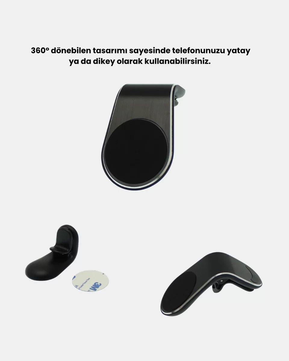 Araç İçi Manyetik Telefon Tutucu Güçlü Klipsli ve 360 Derece Ayarlanabilir 4 Araç İçi Manyetik Telefon Tutucu Güçlü Klipsli ve 360 Derece Ayarlanabilir - Görsel 4