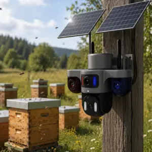 Güneş Enerjili Yayla Kamerası 4G SIM Kartlı 3 Lensli Bahçe Güvenlik Kamerası 2 Yıl Garantili