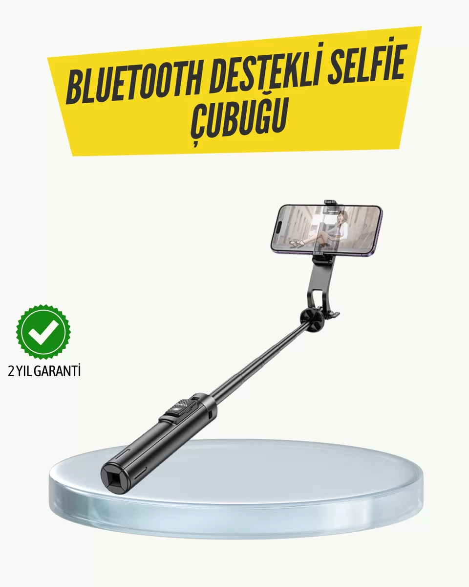 Bluetooth Selfie Çubuğu – Katlanabilir Uzaktan Kumandalı 1 Bluetooth Selfie Çubuğu – Katlanabilir Uzaktan Kumandalı