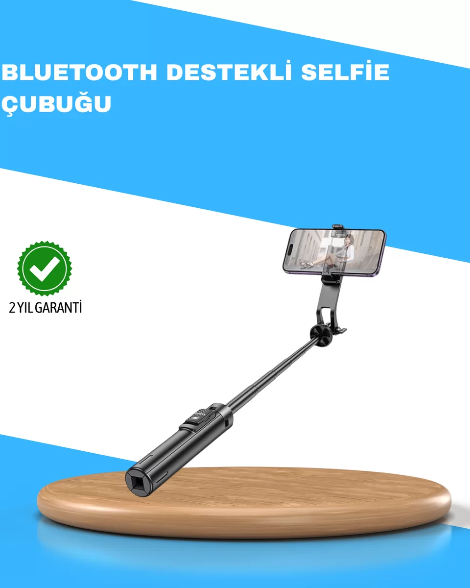 Uzaktan Kumandalı Bluetooth Selfie Çubuğu– 130 cm Ayarlanabilir 1 Uzaktan Kumandalı Bluetooth Selfie Çubuğu– 130 cm Ayarlanabilir