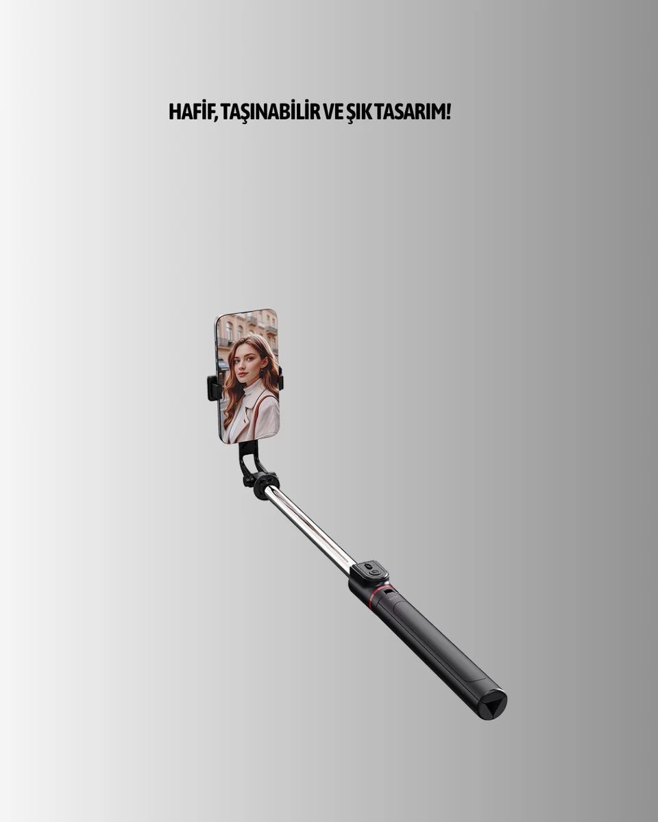 Uzaktan Kumandalı Bluetooth Selfie Çubuğu– 130 cm Ayarlanabilir 2 Uzaktan Kumandalı Bluetooth Selfie Çubuğu– 130 cm Ayarlanabilir - Görsel 2