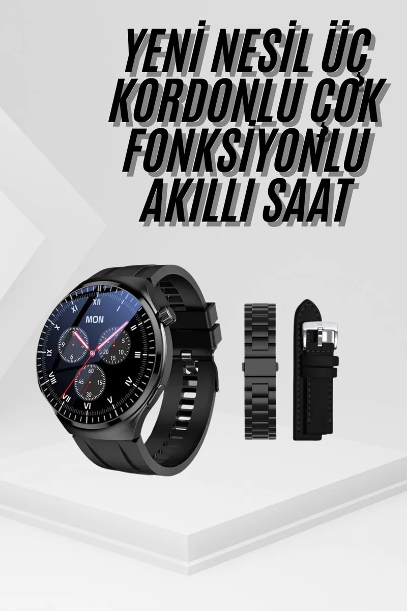 Amoled Ekran Metal Deri Silikon Kordonlu Uyku ve Sağlık Takibi 1 Amoled Ekran Metal Deri Silikon Kordonlu Uyku ve Sağlık Takibi