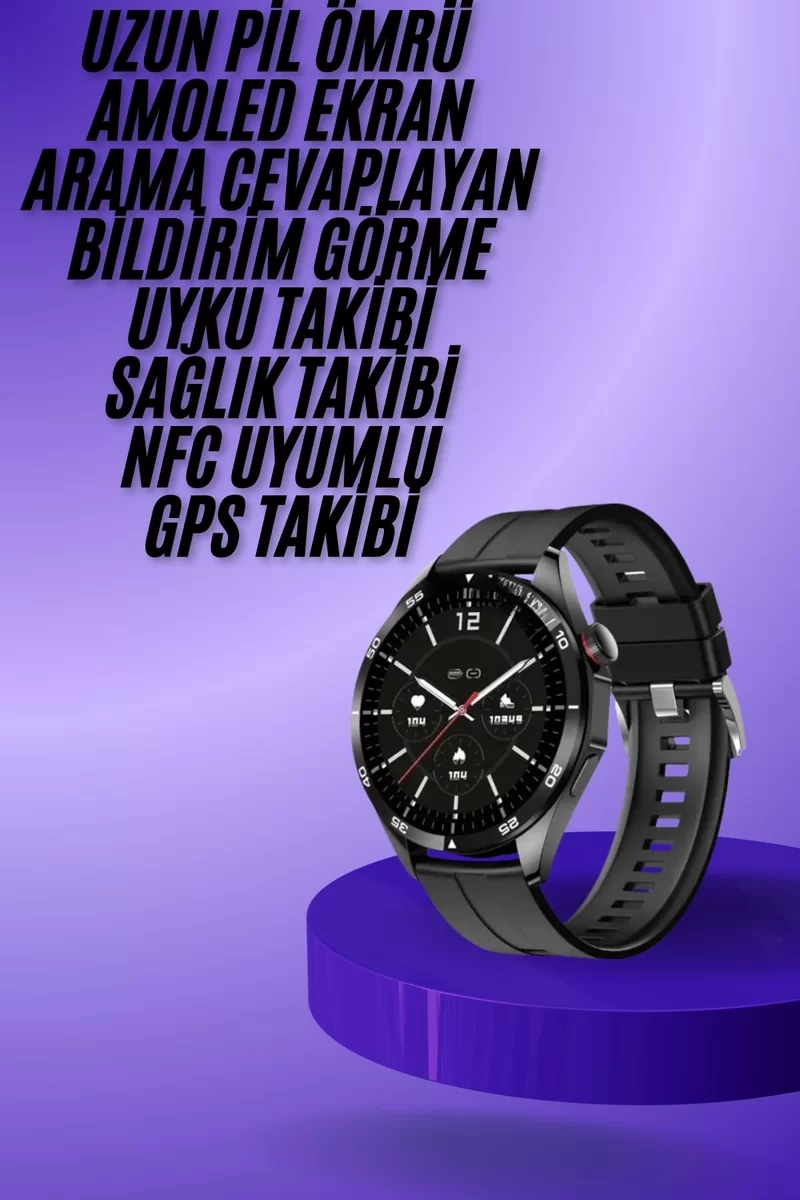 Amoled Ekran 3 Kordonlu Akıllı Saat 5.0 Bluetooth Bağlantılı Android ve İOS Uyumlu 2 Amoled Ekran 3 Kordonlu Akıllı Saat 5.0 Bluetooth Bağlantılı Android ve İOS Uyumlu - Görsel 2