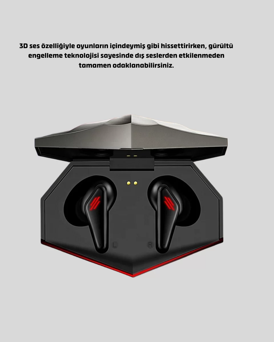 Kablosuz Bluetooth Kulaklık Düşük Gecikmeli 3D Ses ve LED Işıklı Tasarım 3 Kablosuz Bluetooth Kulaklık Düşük Gecikmeli 3D Ses ve LED Işıklı Tasarım - Görsel 3