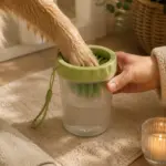 Silikon Fırçalı Köpek Pati Temizleme Kabı Orta ve Büyük Irklar İçin