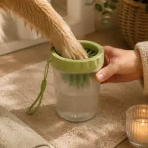 Silikon Fırçalı Köpek Pati Temizleme Kabı Orta ve Büyük Irklar İçin