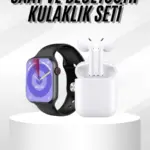 Yeni Nesil Akıllı Saat Ve Kulaklık Seti Gümüş Kasa Zarif Tasarım Çok Fonksiyonlu