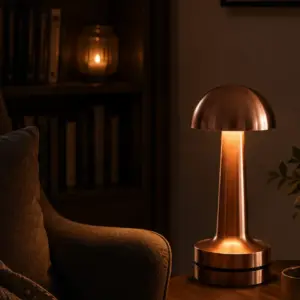 Dokunmatik Mantar Gece Lambası Bronz LED Masa Aydınlatması