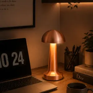 Modern Bronz Mantar Masa Lambası LED Dokunmatik Dekoratif Aydınlatma