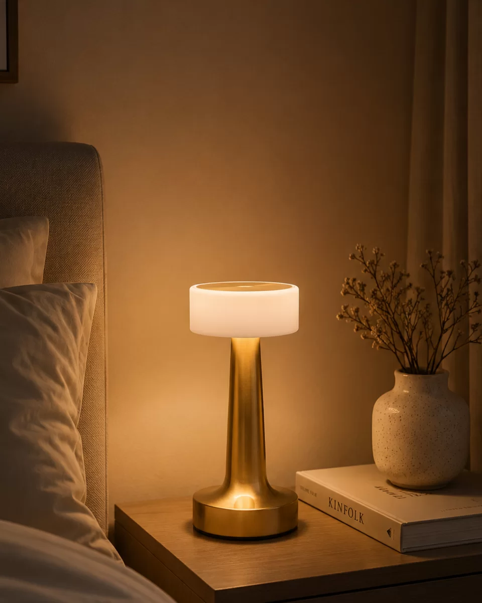 Gold Kare LED Masa Lambası Şarjlı Dimmer Kontrollü Dekoratif Işık 1 Gold Kare LED Masa Lambası Şarjlı Dimmer Kontrollü Dekoratif Işık