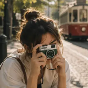 Haydiburaya 48 Retro Tasarımlı 1080P HD Mini Dijital Kamera IPS Ekranlı Taşınabilir Kamera