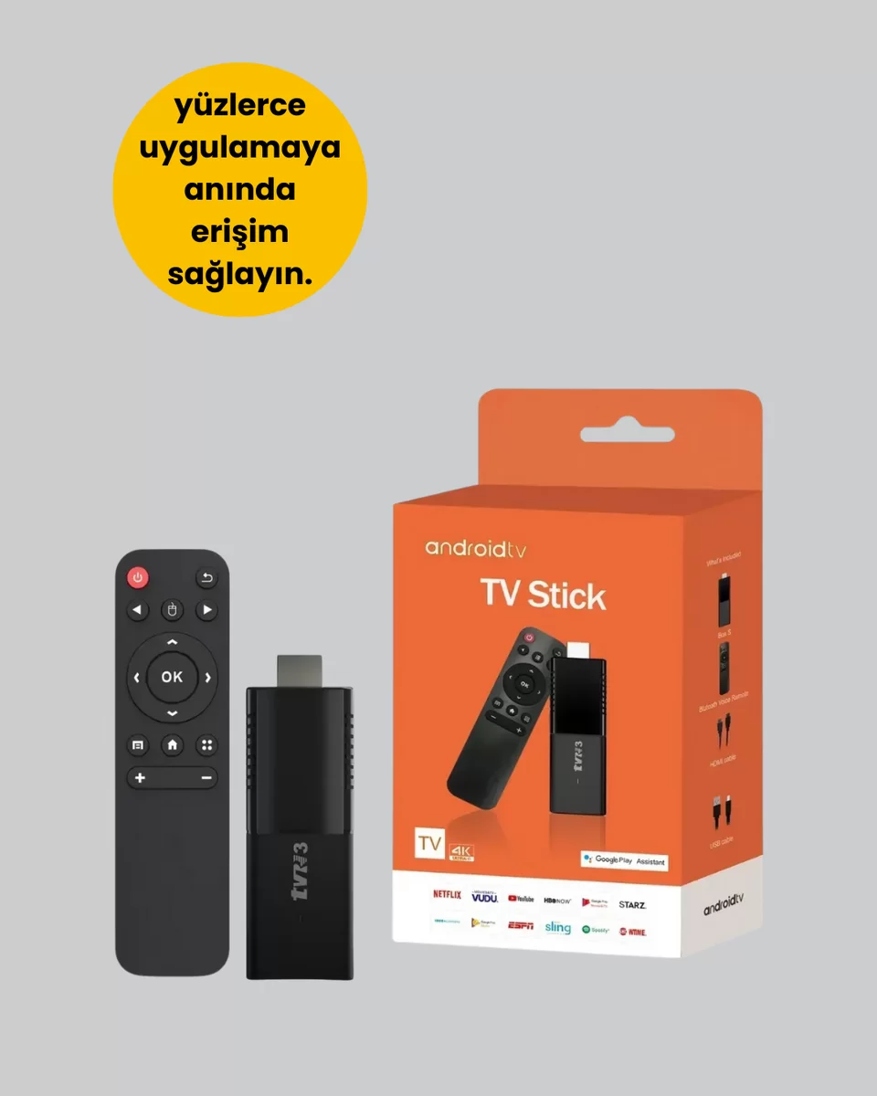 Android TV Stick 4K Ultra HD Görüntü Destekli 2 Android TV Stick 4K Ultra HD Görüntü Destekli - Görsel 2