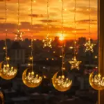 Ramazan Temalı LED Işık Hilal ve Yıldız Figürlü Dekor Lambası