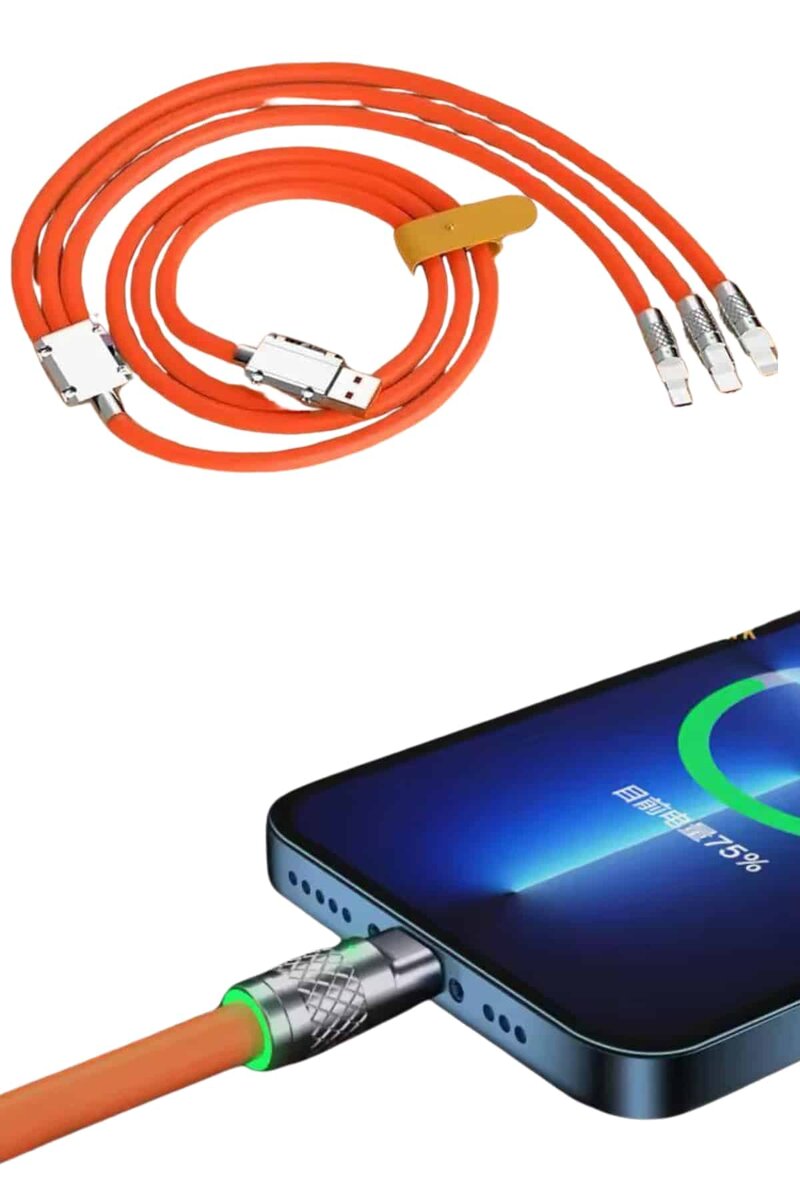 Çoklu Şarj Kablosu USB Type-C İOS Uyumlu 120W Hızlı Şarj Kablosu 4 Çoklu Şarj Kablosu USB Type-C İOS Uyumlu 120W Hızlı Şarj Kablosu - Görsel 4