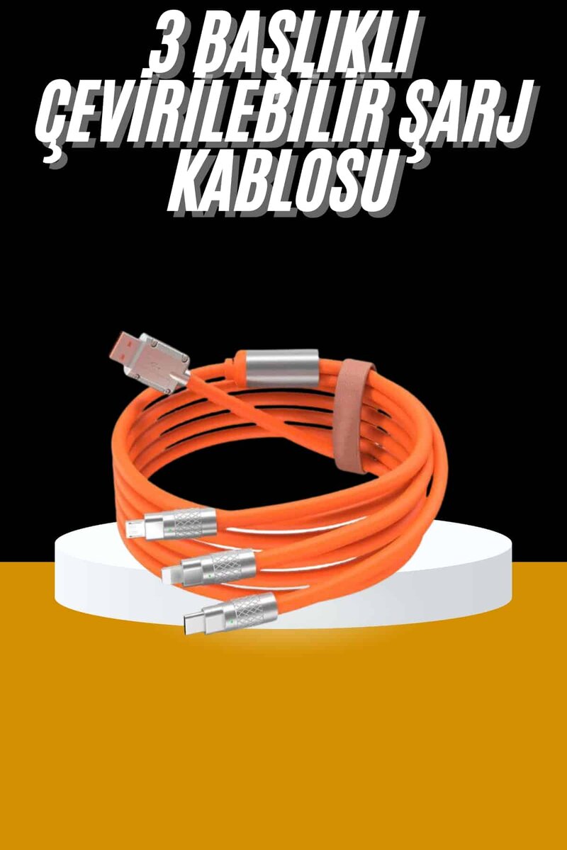 120W 3 İn 1 Uyumlu Silikon Şarj Kablosu Hızlı Şarj Kablosu 1 120W 3 İn 1 Uyumlu Silikon Şarj Kablosu Hızlı Şarj Kablosu