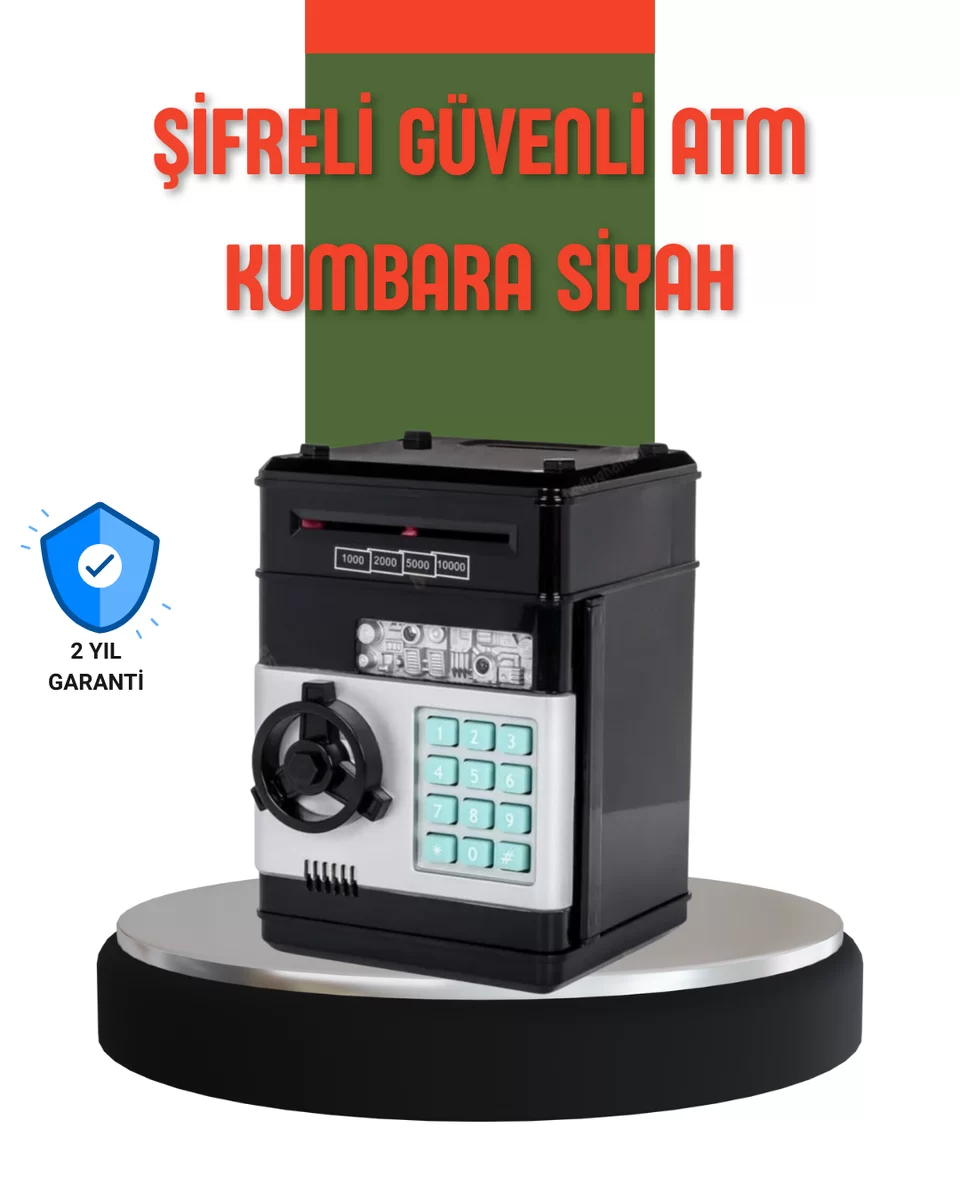 Şifreli ATM Kasa Görünümlü Para Biriktirme Kumbarası 1 Şifreli ATM Kasa Görünümlü Para Biriktirme Kumbarası