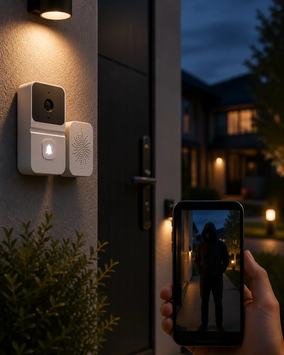 WiFi Akıllı Kapı Zili Gece Görüşlü Kameralı Kablosuz Güvenlik Sistemi 1 WiFi Akıllı Kapı Zili Gece Görüşlü Kameralı Kablosuz Güvenlik Sistemi