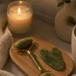 2 Parça Jade Stone Cilt Bakım Seti Şişkinlik Karşıtı Yüz Masajı