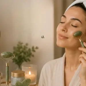 Doğal Jade Stone Yüz Masaj Seti Cilt Bakım ve Rahatlatıcı Bakım