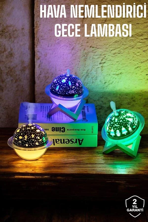 Hava Nemlendirici Masa ve Gece Lambası USB Projeksiyon Aromaterapi 2 Hava Nemlendirici Masa ve Gece Lambası USB Projeksiyon Aromaterapi - Görsel 2