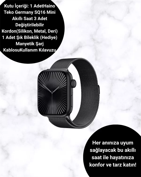 Akıllı Saat SQ-16 Mini Series 10 | Unisex Tasarım Sağlık ve Spor Takibi 1 Akıllı Saat SQ-16 Mini Series 10 | Unisex Tasarım Sağlık ve Spor Takibi
