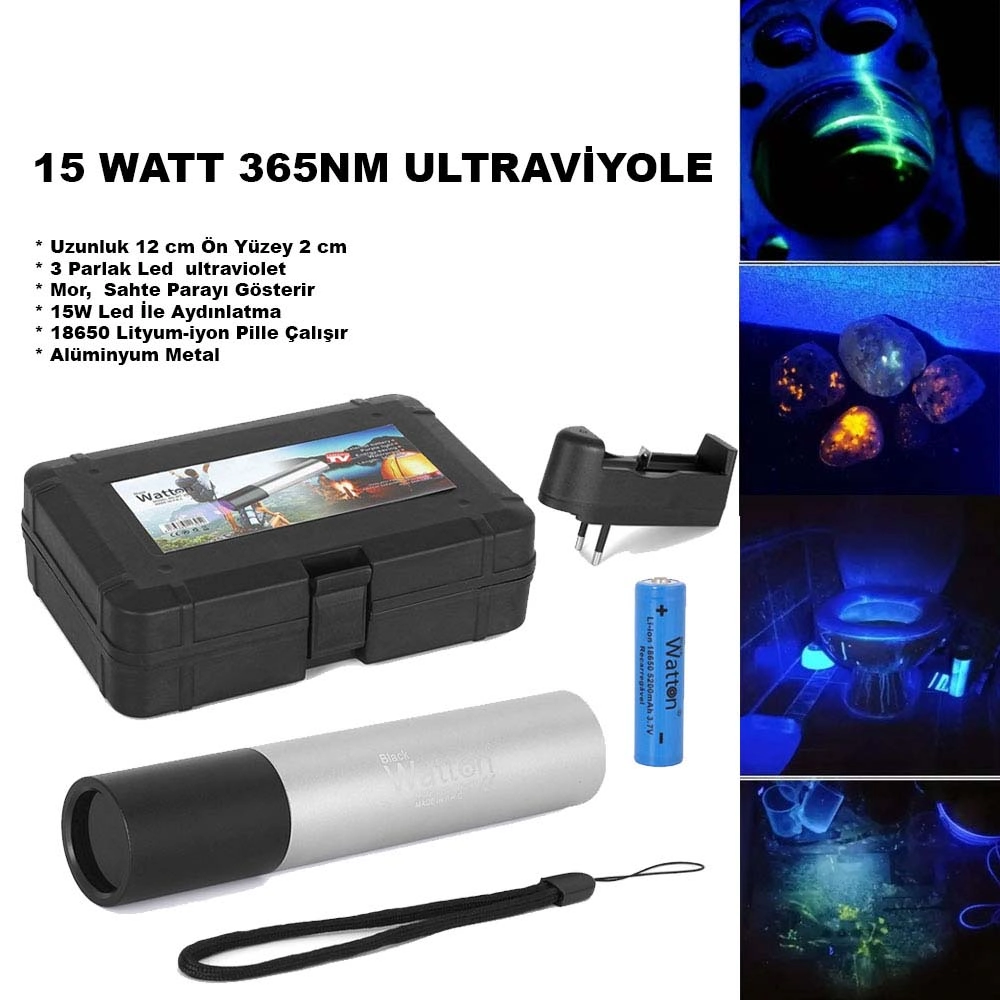 15 Watt 365nm Ultraviyole Para Işığı Wt-305 1 15 Watt 365nm Ultraviyole Para Işığı Wt-305