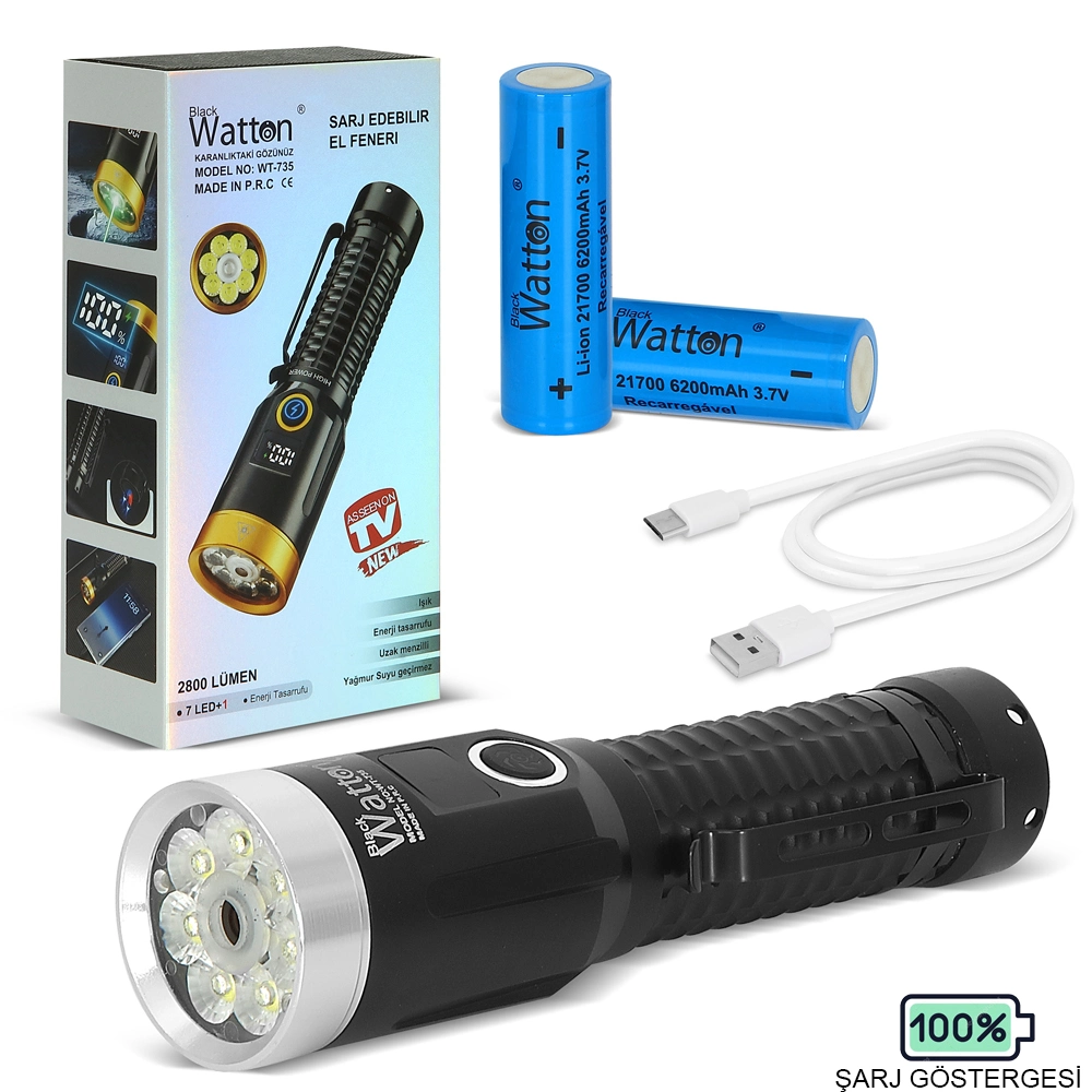 2800 Lümen Özel Seri Yeşil Lazer Özellikli Mıknatıslı Wt-735 1 2800 Lümen Özel Seri Yeşil Lazer Özellikli Mıknatıslı Wt-735