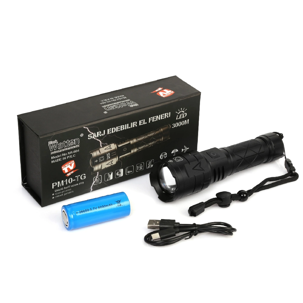 3000 Lümen Güçlü El Feneri Wt-604 2 3000 Lümen Güçlü El Feneri Wt-604 - Görsel 2