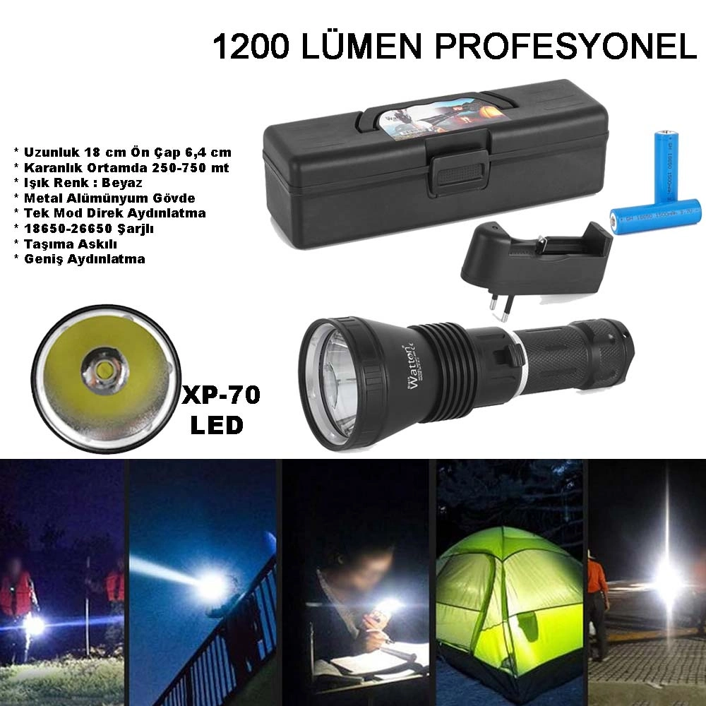 4200 Lümen Profesyonel Şarjlı El Feneri Wt-655 1 4200 Lümen Profesyonel Şarjlı El Feneri Wt-655