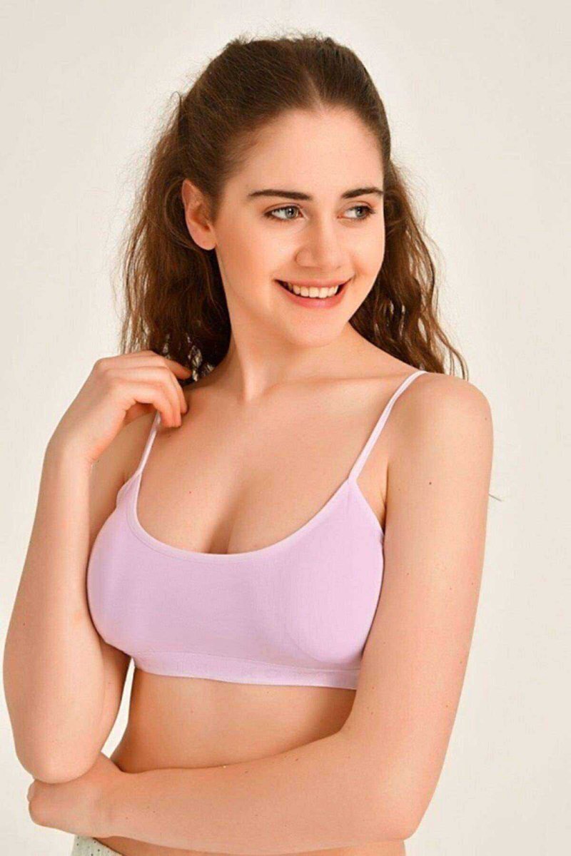 Pedli İp Askılı Pembe Büstiyer 1 Pedli İp Askılı Pembe Büstiyer