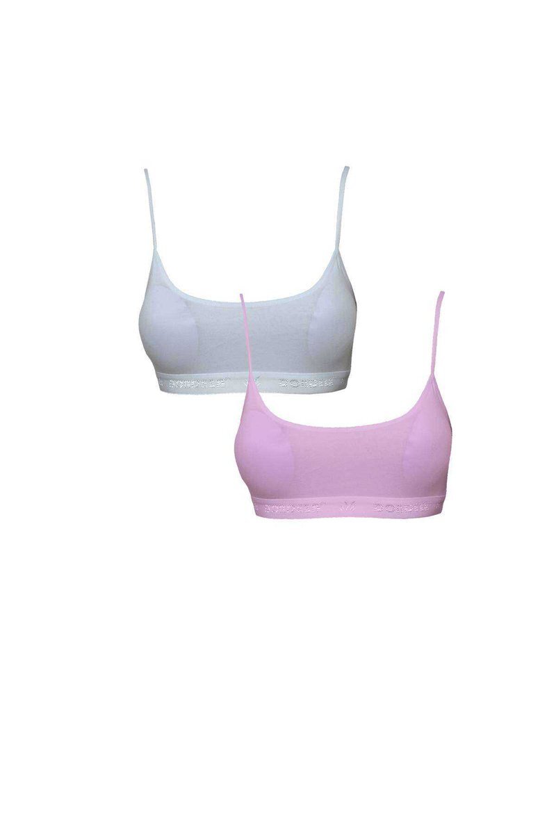 Pedli İp Askılı Beyaz ve Pembe Büstiyer 2 adet 1 Pedli İp Askılı Beyaz ve Pembe Büstiyer 2 adet