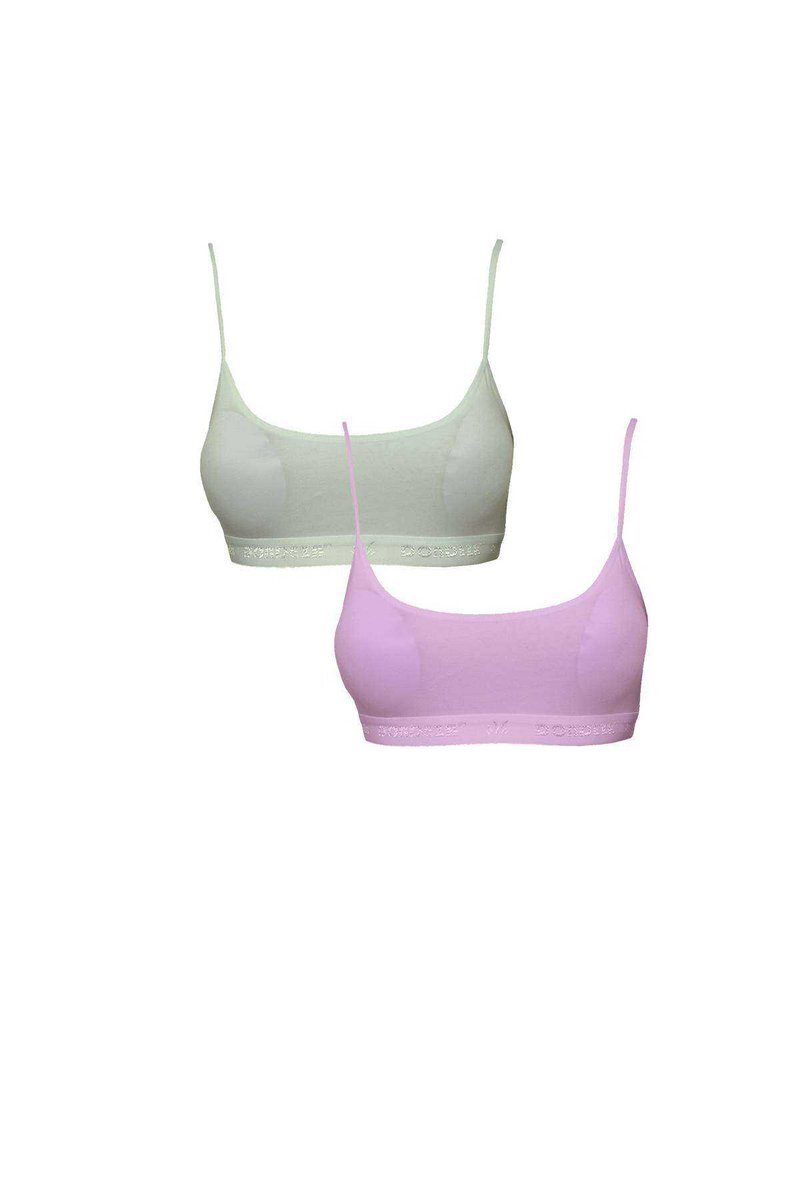 Pedli İp Askılı Krem ve Pembe Büstiyer 2 adet 1 Pedli İp Askılı Krem ve Pembe Büstiyer 2 adet