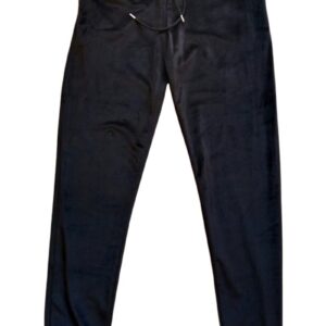 Parlak Kadife Cepli Pantolon Eşofman Pijama Altı Unisex Lastikli Paça Siyah