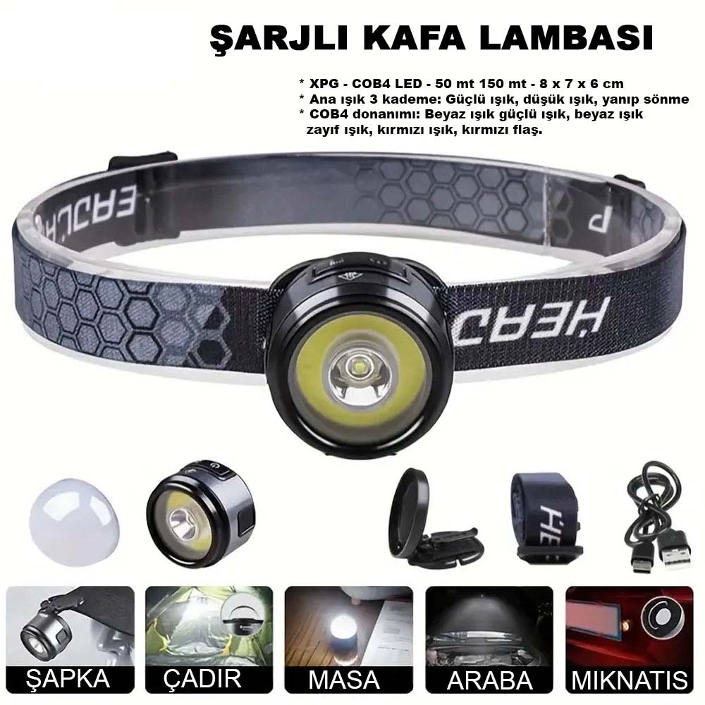 7 Mod Şarjlı Kafa Ve Kamp Lambası Wt-618 1 7 Mod Şarjlı Kafa Ve Kamp Lambası Wt-618