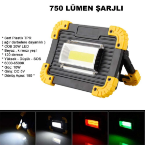 750 Lümen Powerbank Şarjlı Işıldak Wt-330