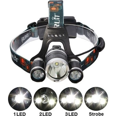 Boruit T6 Kafa Feneri 5000 Lumens 3xcree Xm-t6+2r5 Lamba Led Kamp Lambası 1 Boruit T6 Kafa Feneri 5000 Lumens 3xcree Xm-t6+2r5 Lamba Led Kamp Lambası