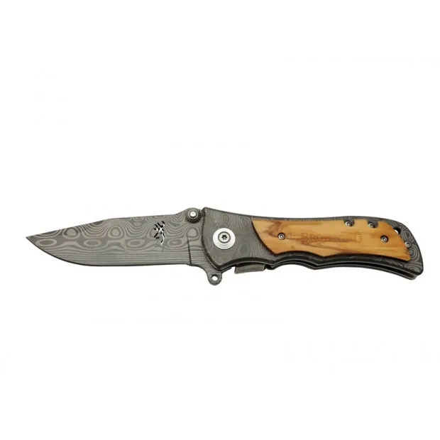 Browning 2-32 Damascus Çakı 20 Cm Manuel, Kemerlikli 1 Browning 2-32 Damascus Çakı 20 Cm Manuel, Kemerlikli
