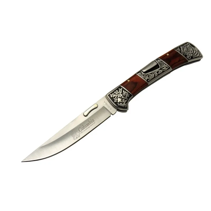 Columbia A 3159 A Kamp Çakı 24 Cm - İşlemeli Gül Ağacı Saplı, Kemerlikli 1 Columbia A 3159 A Kamp Çakı 24 Cm - İşlemeli Gül Ağacı Saplı, Kemerlikli