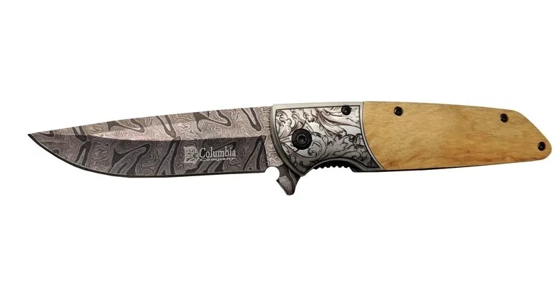 Columbia A2150c Kahve Kamp Çakısı 21cm- Manuel, Ahşap İşlemeli Sap,kemerlikli 1 Columbia A2150c Kahve Kamp Çakısı 21cm- Manuel, Ahşap İşlemeli Sap,kemerlikli