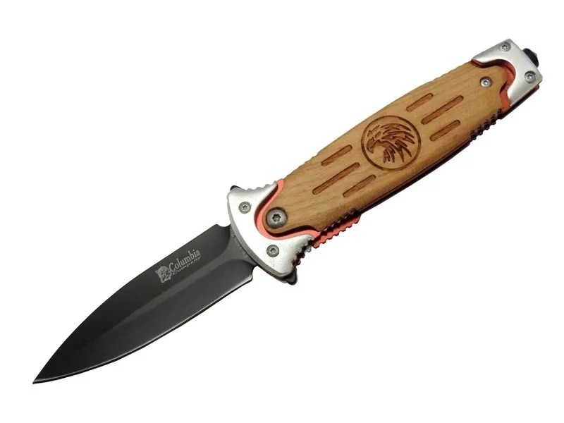 Columbia Fs 11032 Kahverengi Kurtarma / Kamp Çakısı 20cm - Kartal İşlemeli Ahşap Sap, Kemerlikli, Cam Kırma Aparatlı 1 Columbia Fs 11032 Kahverengi Kurtarma / Kamp Çakısı 20cm - Kartal İşlemeli Ahşap Sap, Kemerlikli, Cam Kırma Aparatlı