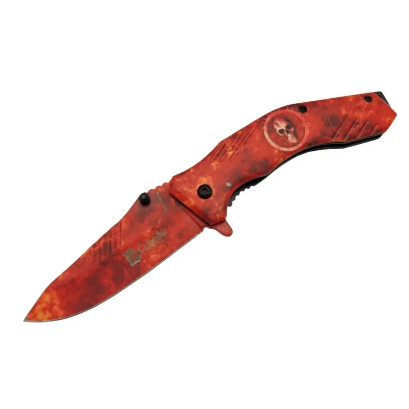 Columbia Skeleton 7000b Kamp Çakı 20 Cm - Kırmızı İskelet Desenli, Otomatik 1 Columbia Skeleton 7000b Kamp Çakı 20 Cm - Kırmızı İskelet Desenli, Otomatik