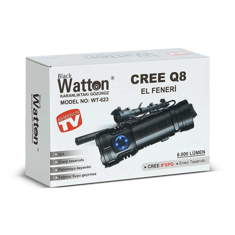 Cree Q8- XQg 8+1 Led Şarjlı El Feneri Wt-623 4 Cree Q8- XQg 8+1 Led Şarjlı El Feneri Wt-623 - Görsel 4